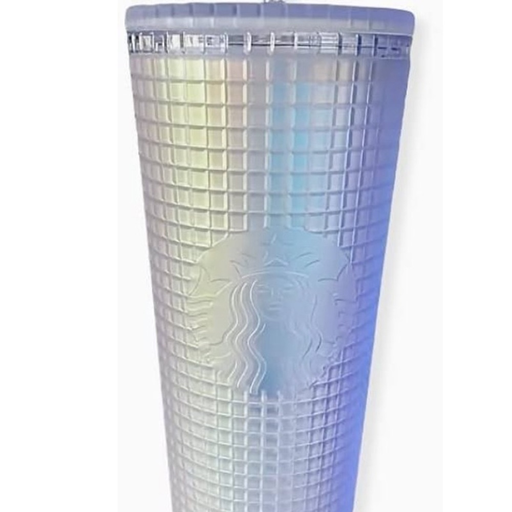 Starbucks 2022 Spring Iridescent Unicorn Grid Soft Touch Tumbler With Straw